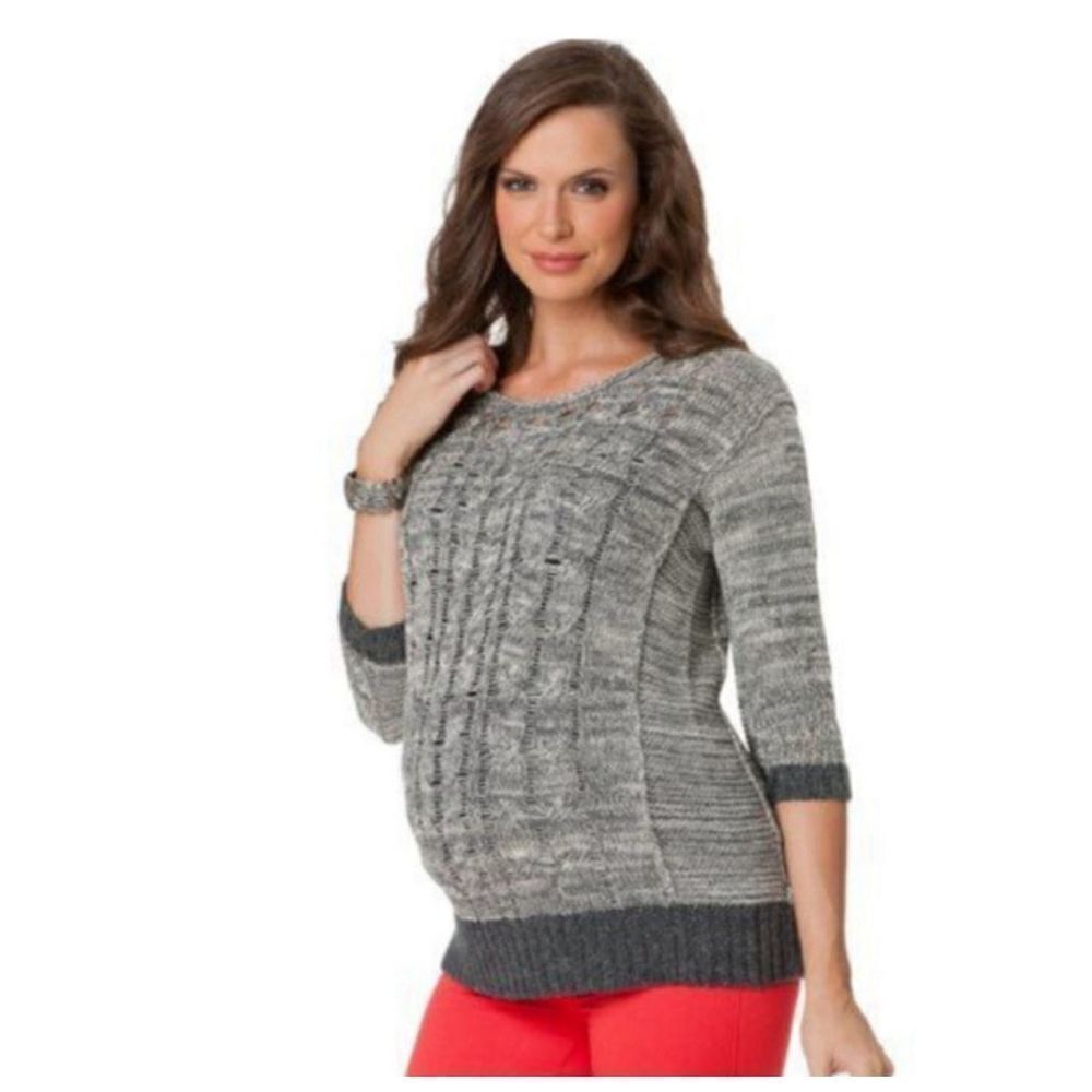 A Pea in the Pod Cable Knit‎ Maternity
Sweater gray Size Small
